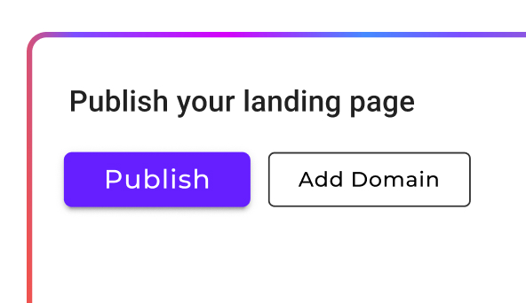 Publish button and custom domain input interface